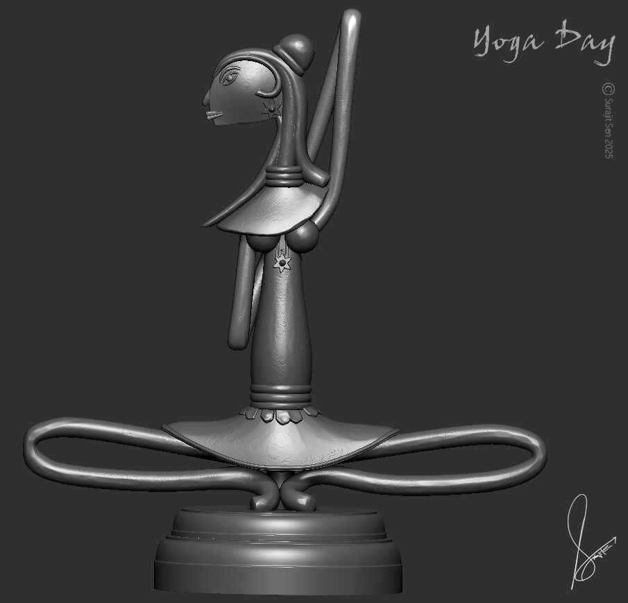 Yoga_day_Digital_Sculpture_SurajitSen_Jun2025_WIP