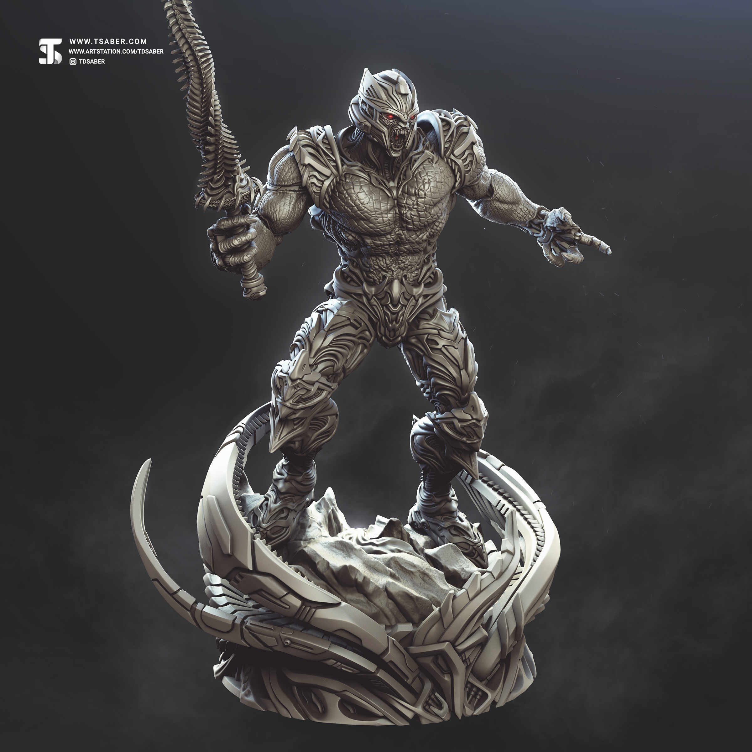 Dinobot Statue – Beast Wars Maximal -- Transformers Collectibles -- 3D sculpture -- Zbrush sculpt -- Robot & Mech Design -- Tsaber 08