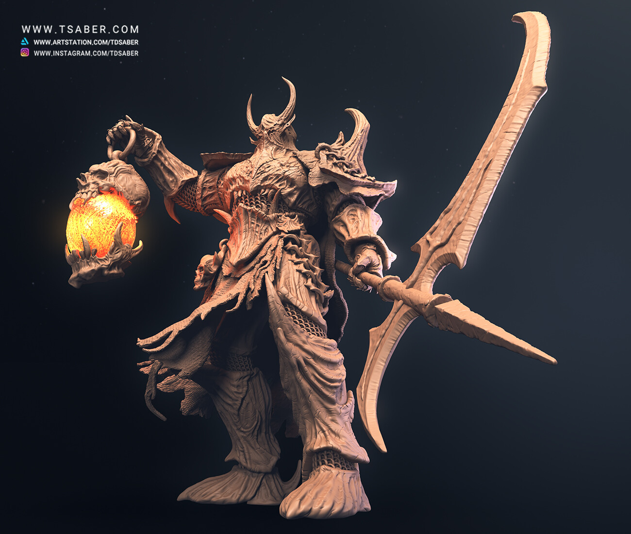 Death Knight Statue - Zbrush Sculpture - Tdsaber 07