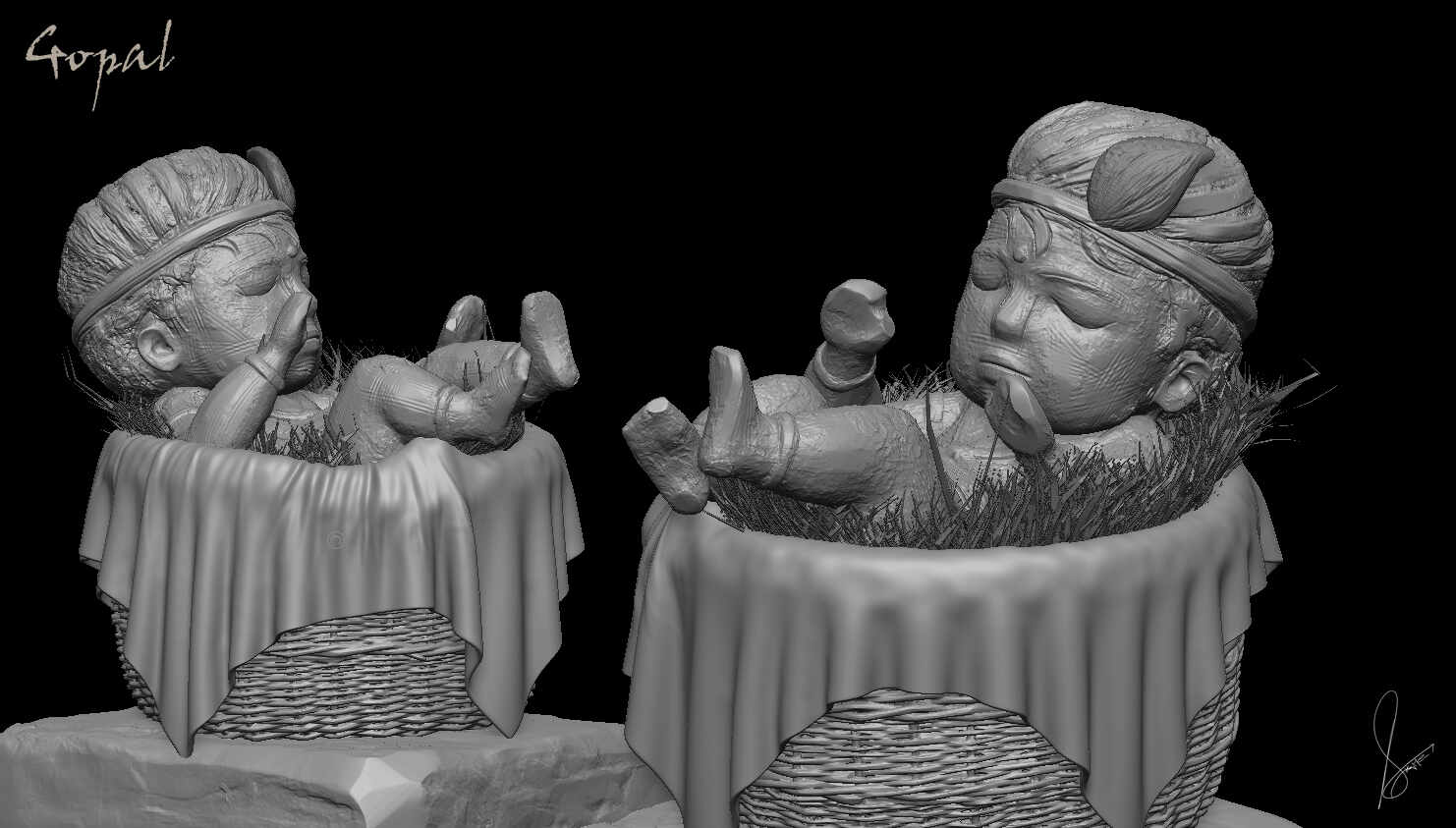 Gopal_Digital_Sculpture_SurajitSen_Aug2025_WIP