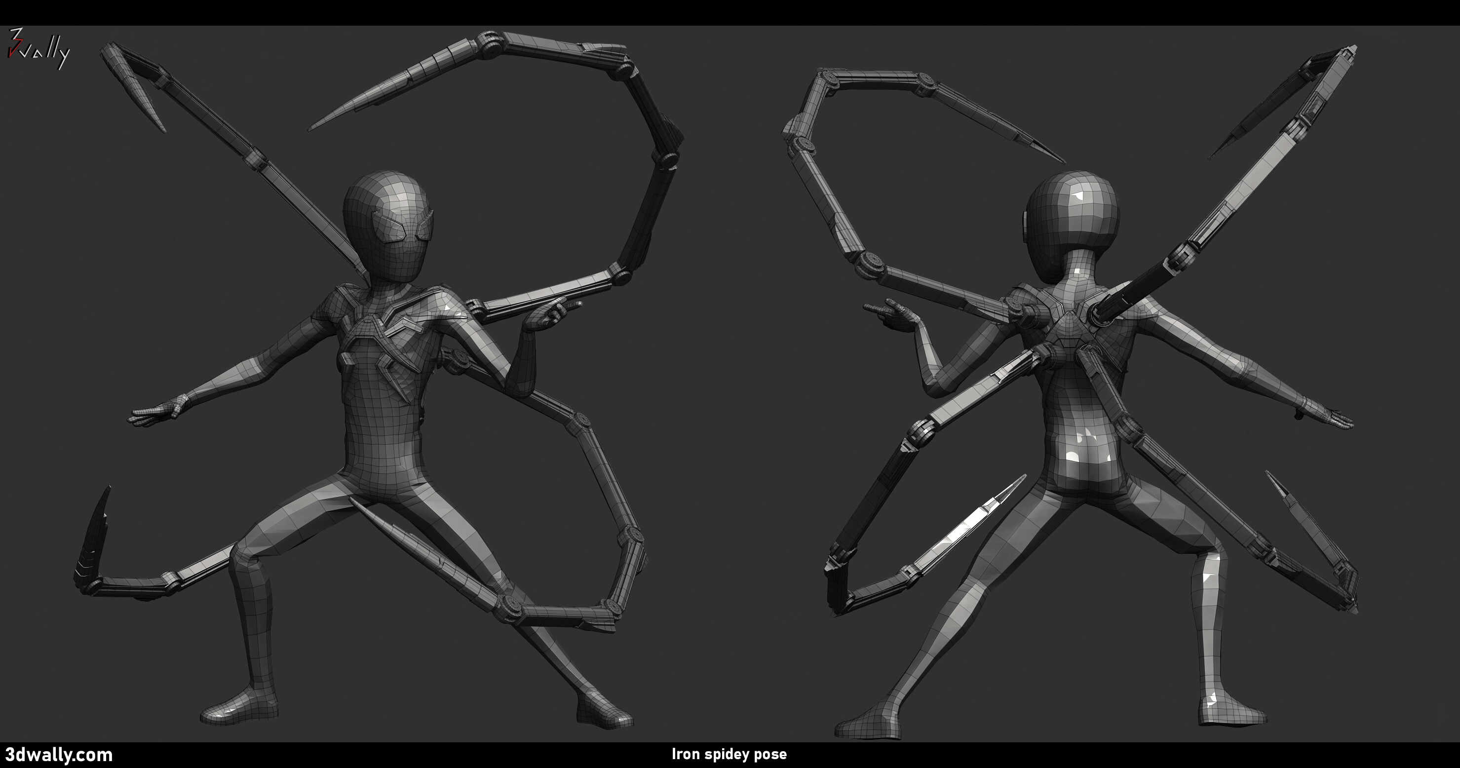 13-ayo-spidey-iron-spidey-pose-wireframe