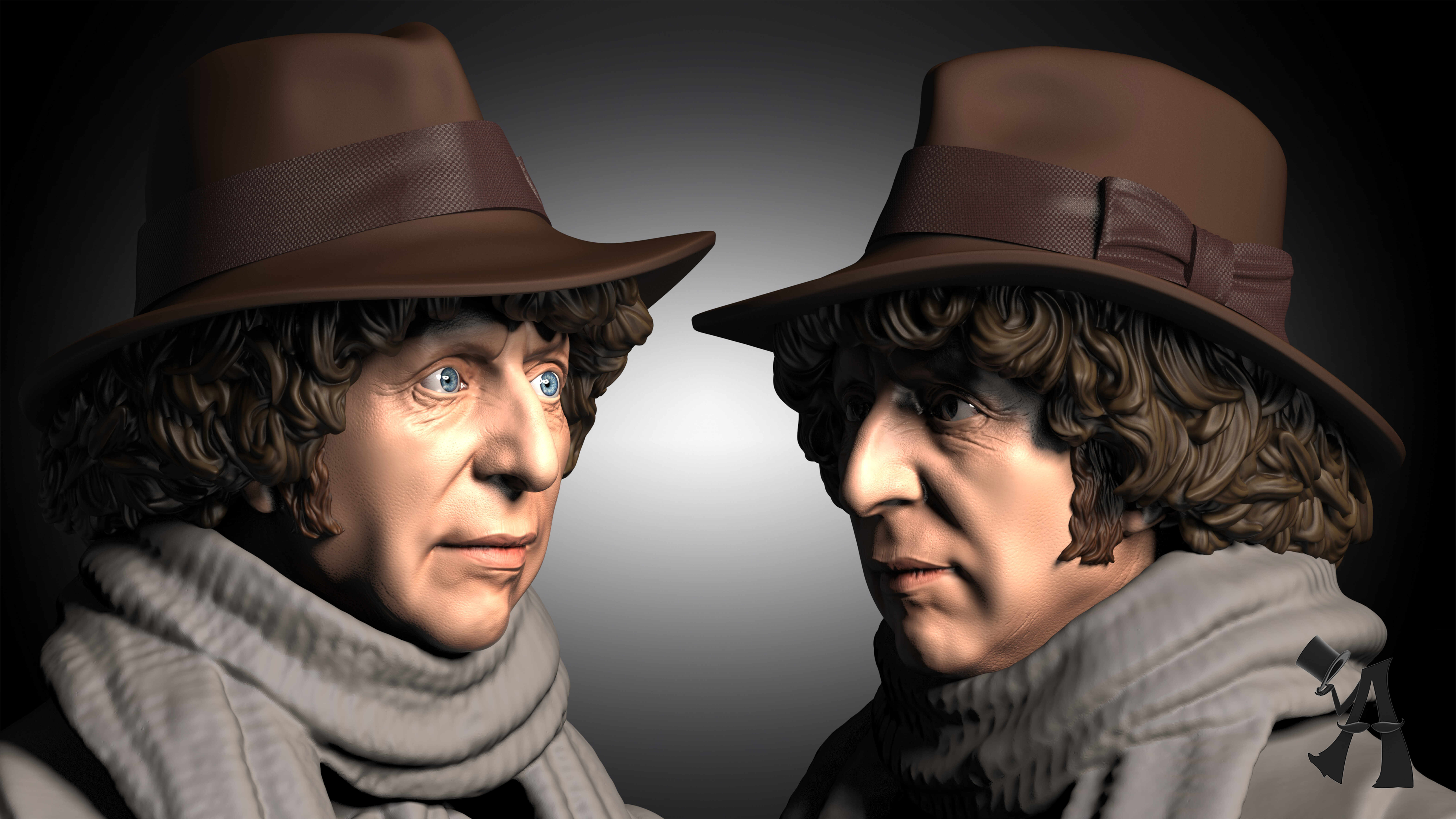 4th Doctor with a hat Close