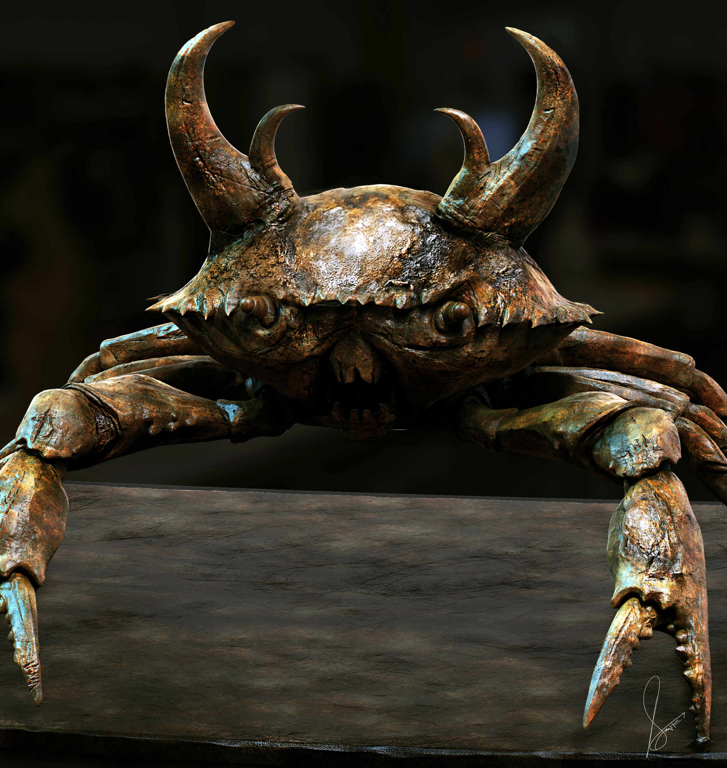 Monster_Crab_Digital_Sculpture_by_SurajitSen_Jul2025A