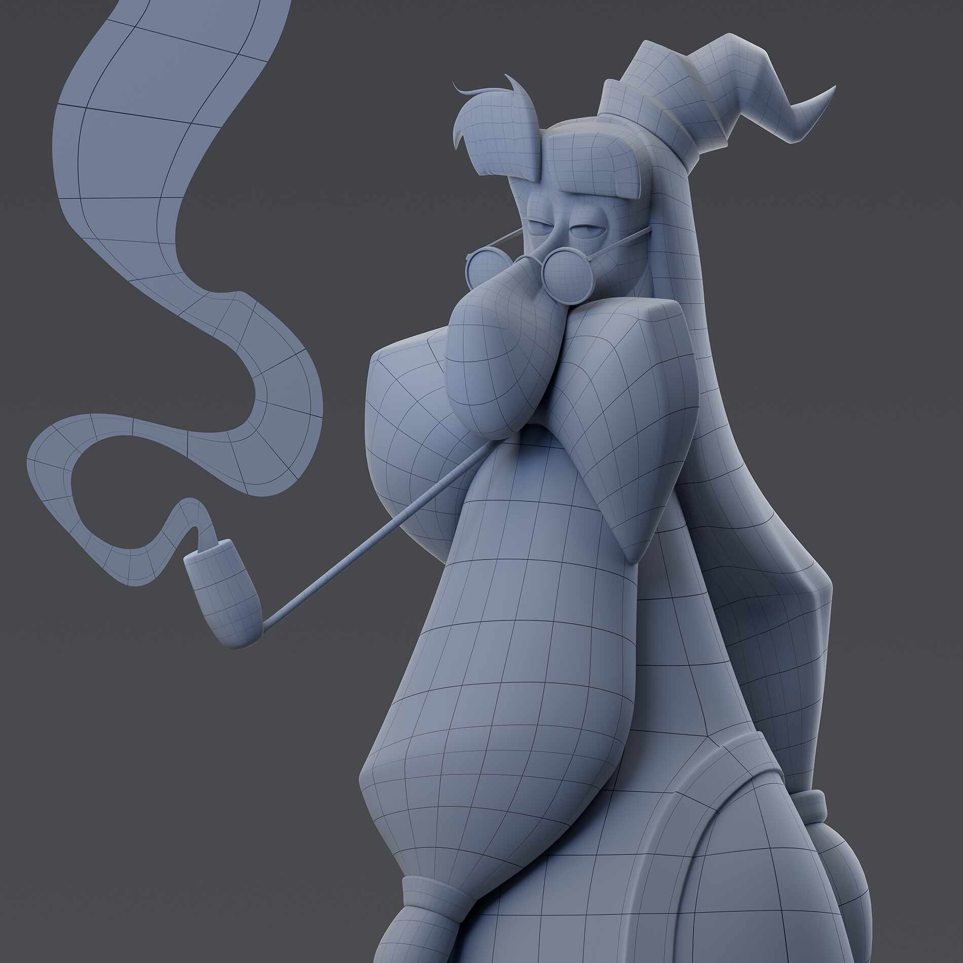 Professor_Albus_Dumbledore_WireFrame_Render