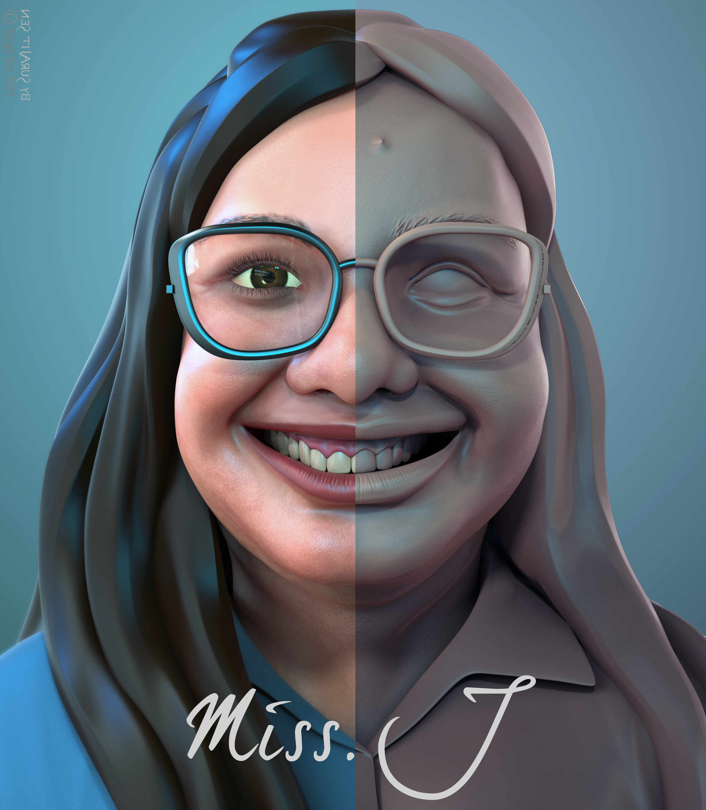 Miss_J_Caricature_Digital_Sculpture_SurajitSen_April2025_two