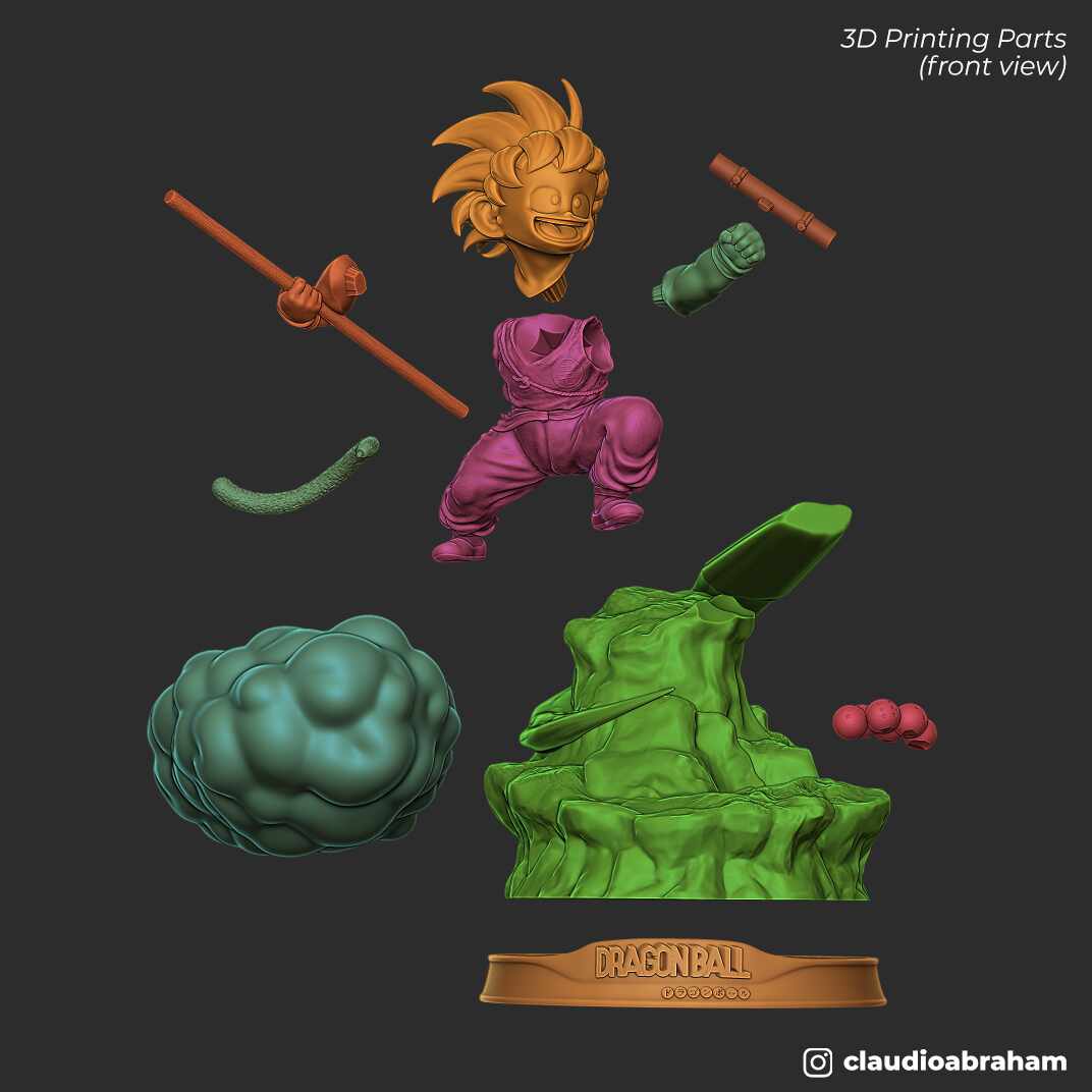 KidGokuWithFlyingNimbus_RedSuit_ByClaudioAbraham_PrintablePartsFront