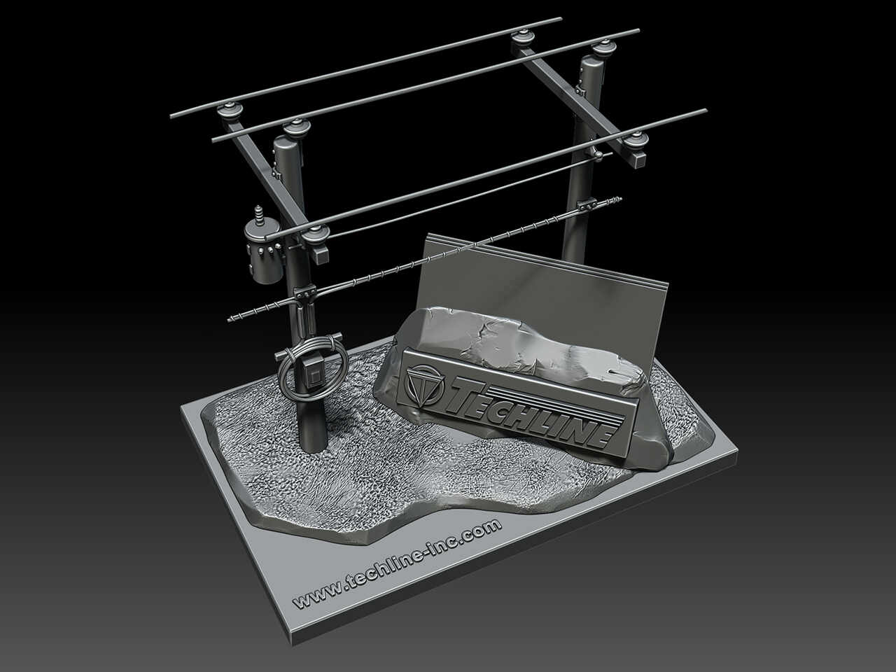 Digital Sculpture of an Electric Pole - 2