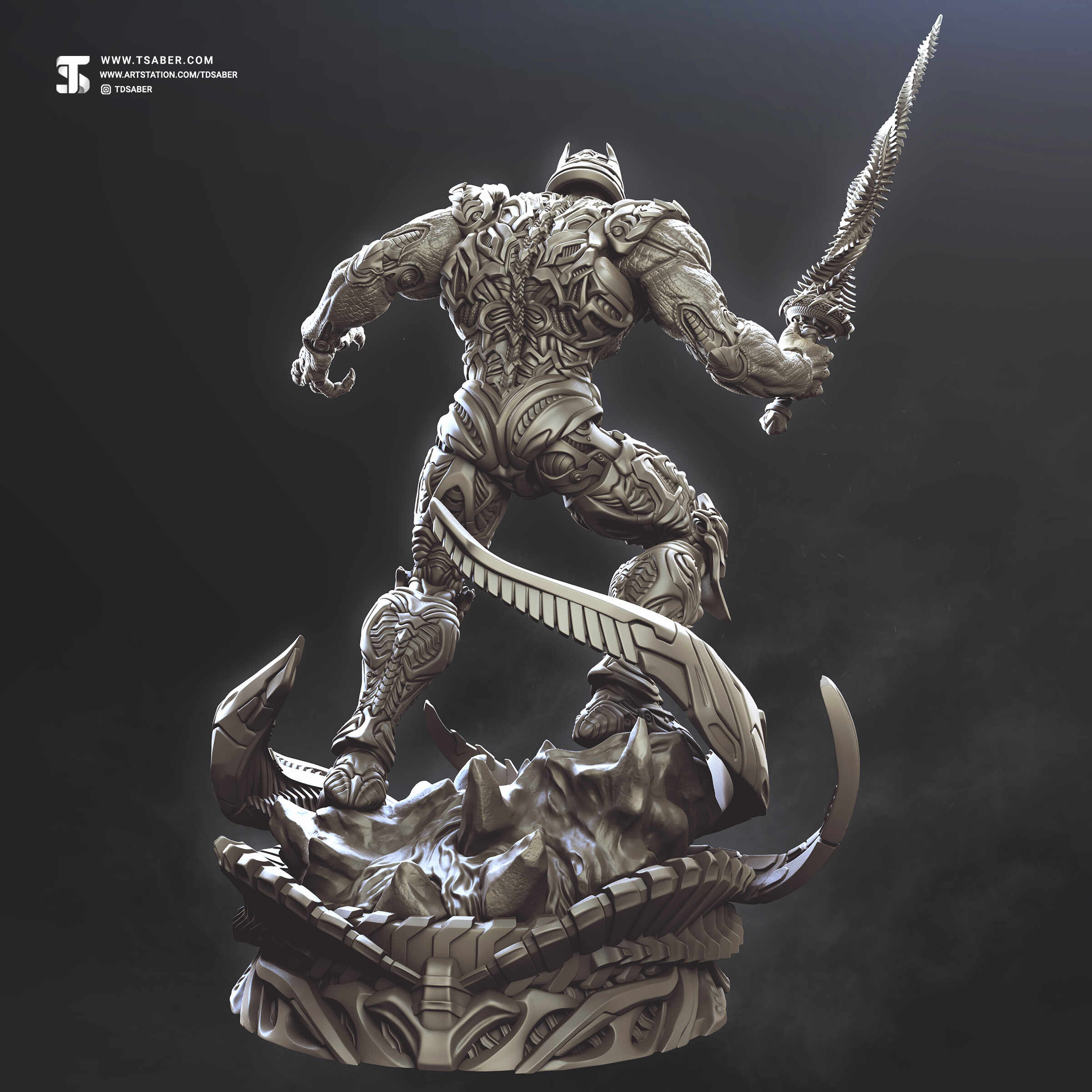 Dinobot Statue – Beast Wars Maximal -- Transformers Collectibles -- 3D sculpture -- Zbrush sculpt -- Robot & Mech Design -- Tsaber 09