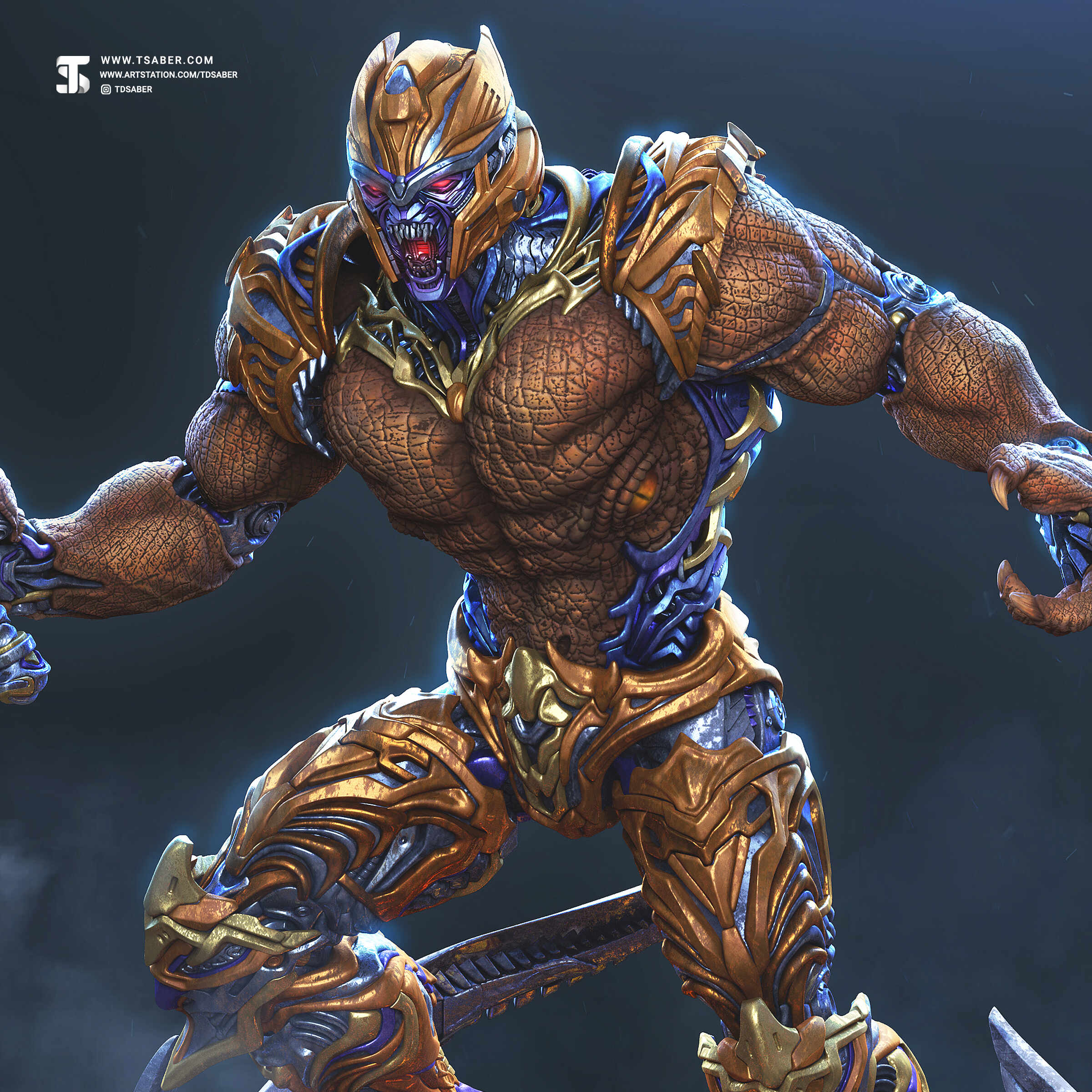 Dinobot Statue – Beast Wars Maximal -- Transformers Collectibles -- 3D sculpture -- Zbrush sculpt -- Robot & Mech Design -- Tsaber  01