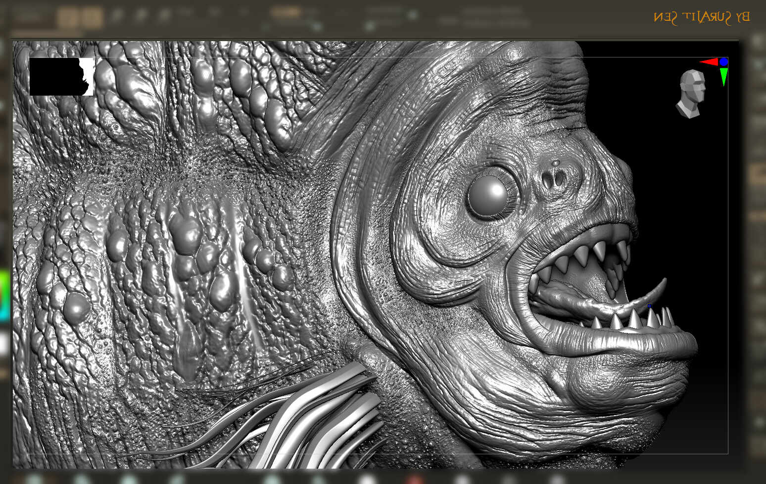 Splashnard_Creature_Digital_SCulpture_SurajitSen_Aug2024_WIP2