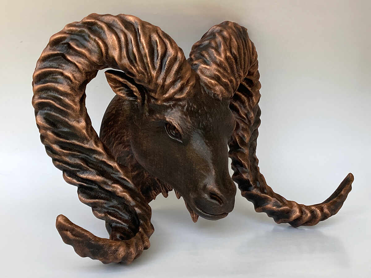 Ram Wall Sculpture - Black and Gold 1