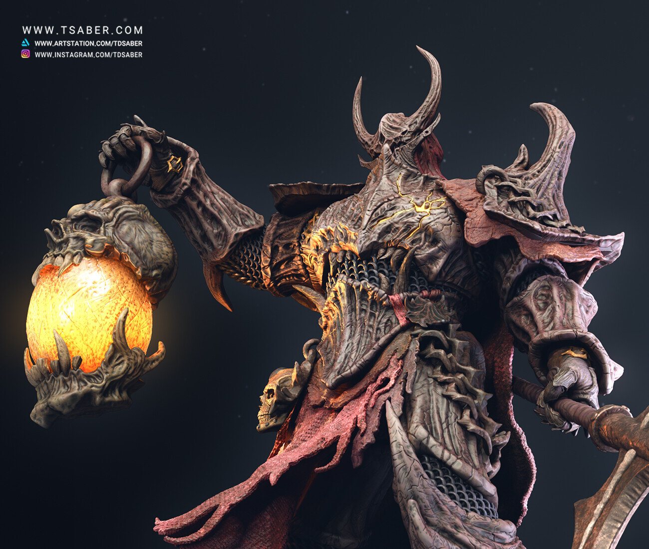 Death Knight Statue - Zbrush Sculpture - Tdsaber 03