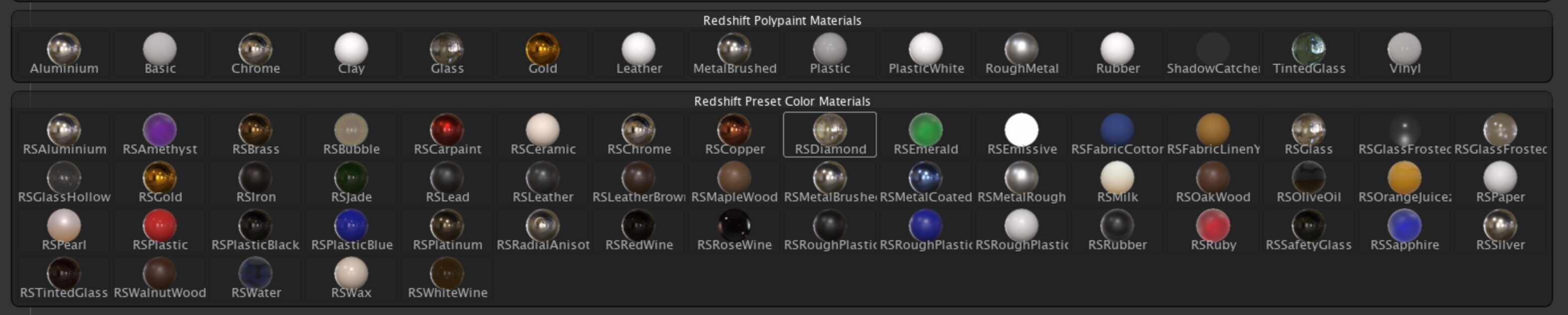 Redshift Materials
