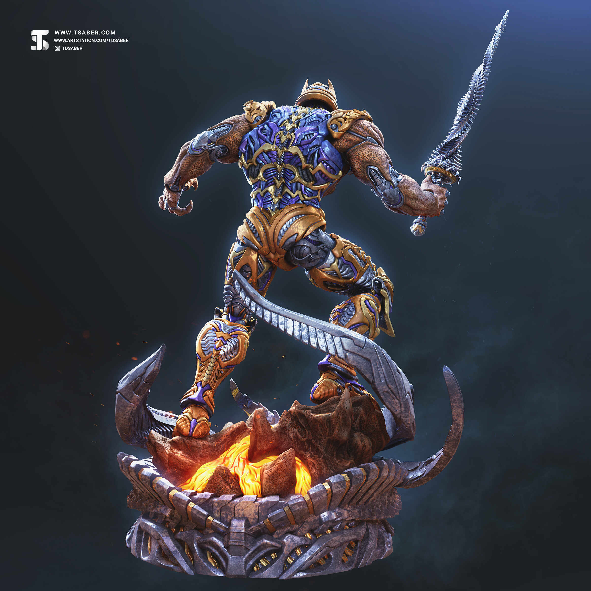 Dinobot Statue – Beast Wars Maximal -- Transformers Collectibles -- 3D sculpture -- Zbrush sculpt -- Robot & Mech Design -- Tsaber 06